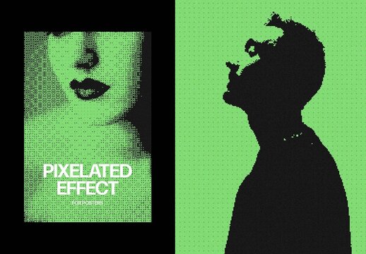 Pixelated Photo Effect &ndash; Arcade for Poster & Social Media (PSD)