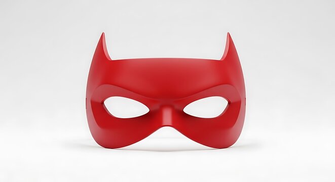 Red Bat Mask Isolated on White Background