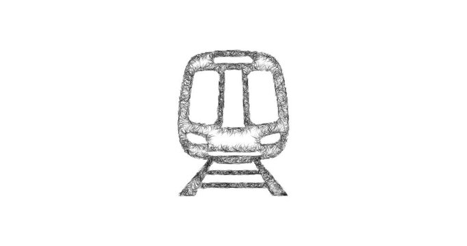 Sketch subway icon animation - smooth progressive reveal