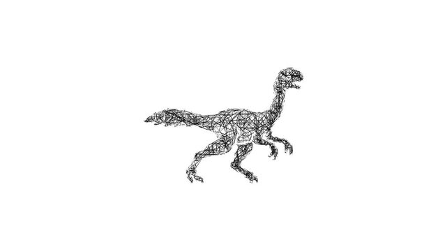 Sketch oviraptor icon animation - smooth progressive reveal