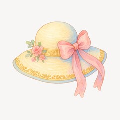 Obraz premium Elegant hat with floral bow