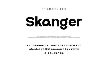 Obraz premium Abstract elegant modern alphabet with urban style template. Modern alphabet fonts. Typography, Technology, Lettering, Elegant, Fashion, Designs, Serif fonts, Uppercase. Vector illustration