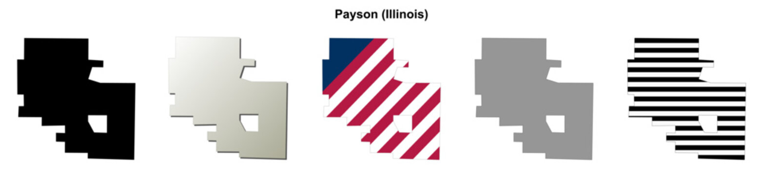 Payson (Illinois) blank outline map set