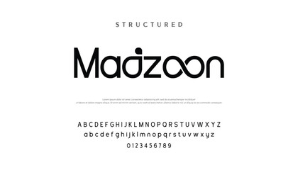 Obraz premium Abstract elegant modern alphabet with urban style template. Modern alphabet fonts. Typography, Technology, Lettering, Elegant, Fashion, Designs, Serif fonts, Uppercase. Vector illustration