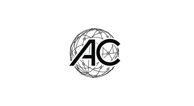 Black and white globe logo design.