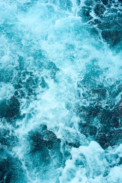 Aerial view of the ocean waves