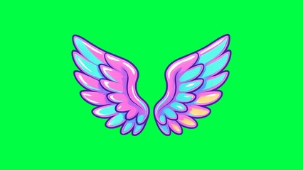 Fototapeta premium Colorful cartoon angel wings