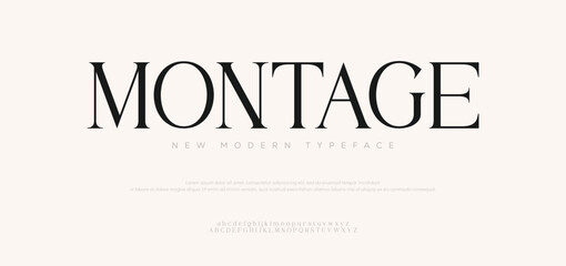 Montage, Classic lettering serif fonts decorative for logo wedding vintage retro concept. © fonteraa