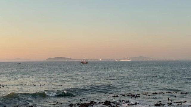 Sunset over the Atlantic Ocean in Cape Town, South Africa