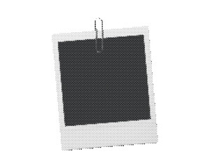 Retro halftone empty photo frame with circle dots pattern vector illustration isolated on white background © Scenic Vault 
