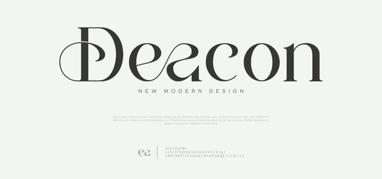 Deacon, Luxury modern Elegant alphabet logo font.