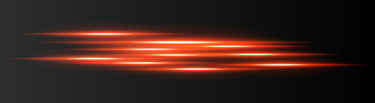 Abstract light streak composition. Multiple parallel glow lines with elongated blur edges, layered horizontal beams creating dynamic luminous motion across dark background.