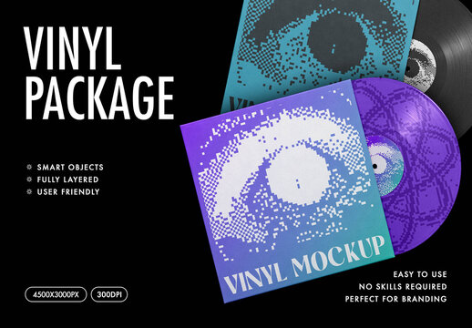 Vinyl Package Mockup &ndash; Isolated Packaging Branding Presentation (PSD)