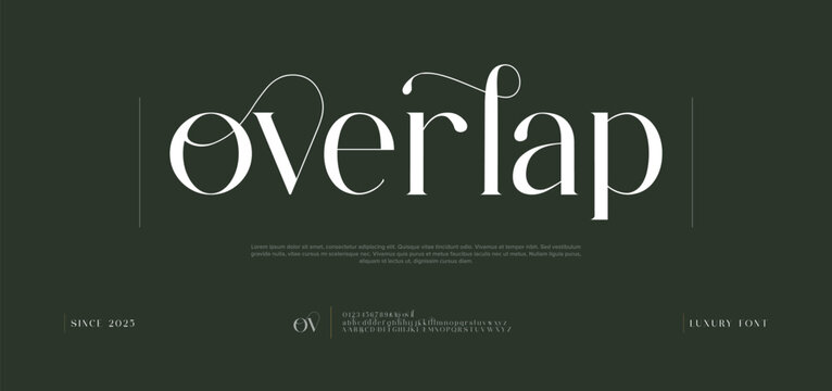 Overlap, Classic lettering minimal fashion designs. Typography modern serif fonts regular decorative vintage concept. Vector illustration