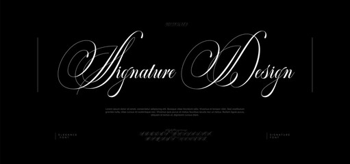 Signature Design, Hand drawn vector alphabet. Modern monoline signature script font. Elegant Signature Font. Best Alphabet Beautiful Calligraphy Signature Font © fonteraa
