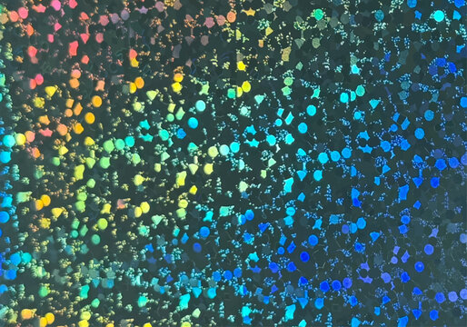 Black Holographic Glitter Texture &ndash; Abstract Dark Cyberpunk Neon Rainbow Foil Backdrop
