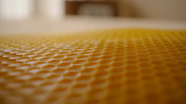 Orange textured surface with soft blurred indoor background