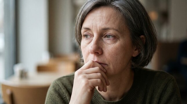 Closeup Portrait Representing Rumination in Human Psychology