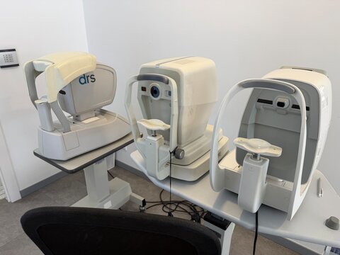 Palma, spain, june 2, 2026, advanced ophthalmology equipment offering comprehensive eye examination and vision diagnostic services in a modern clinic