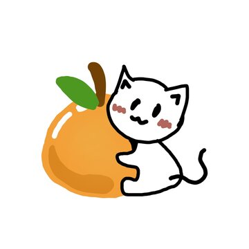Doodle Cat with Orange