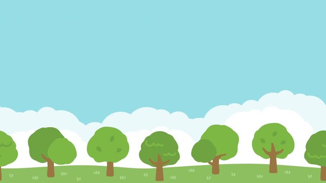 Seamless Scrolling Cartoon Forest Landscape Loop Animation