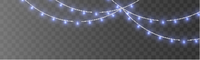 Colorful Christmas string lights garland isolated vector art. Bright bulbs for festive decoration. Suitable for cards banners and web design. © dedstock