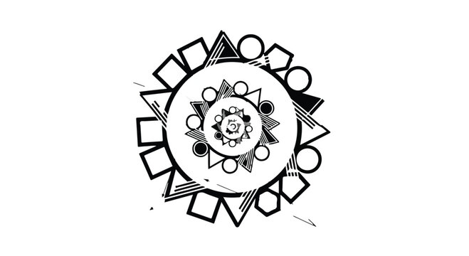 Mechanical gear. Intricate cog wheel illustration with abstract patterns.