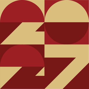 Abstract Geometric Shapes 2027 Number Pattern Background