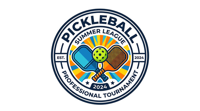 pickleball summer league professional tournament logo.