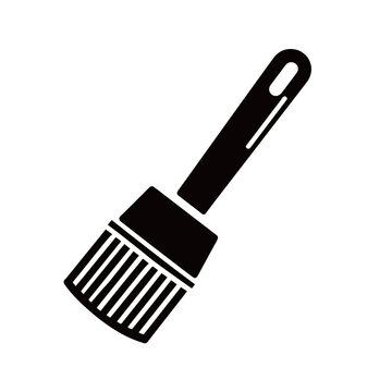 Black Basting Brush Icon Isolated