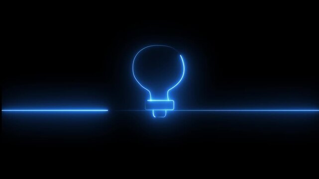 Neon glow bulb light icon 