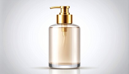 Naklejka premium Glass pump dispenser cosmetic bottle