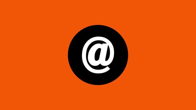 Animated glowing green at symbols moving on black background, digital communication concept, seamless loop, modern internet email icon animation, social media, online messaging, technology background