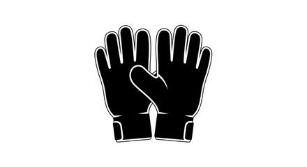 Fototapeta premium A pair of black goalkeeper gloves isolated on a white background.