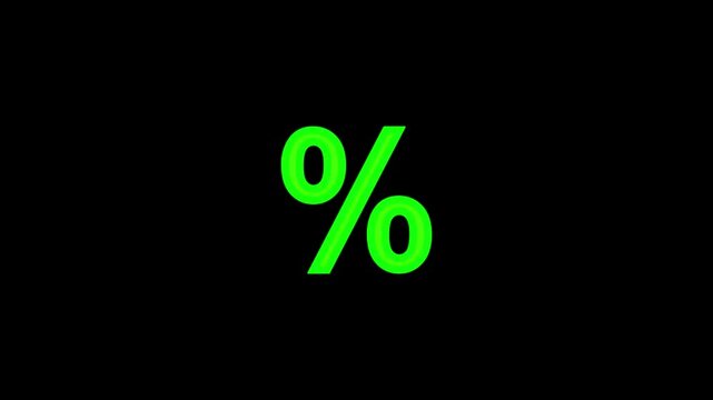4k percent icon isolated on black background.