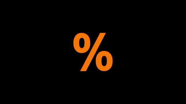 4k percent icon isolated on black background.