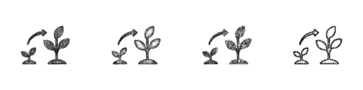 Sketch black and white change logo design set