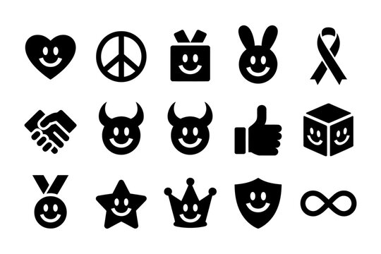 Vector of various emoticon icons in for digital design use