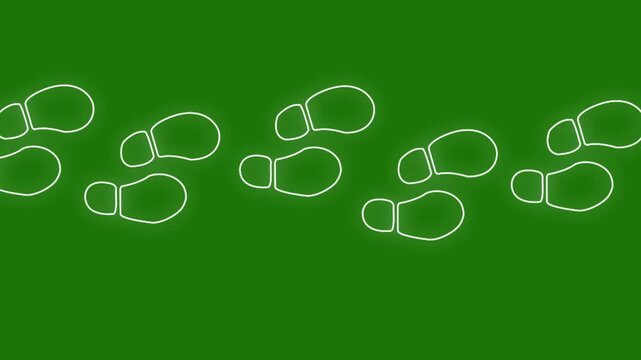 Animated Step footprints paths. footstep prints and shoe steps . shoe tread footprints vector illustration isolated on transparent background.