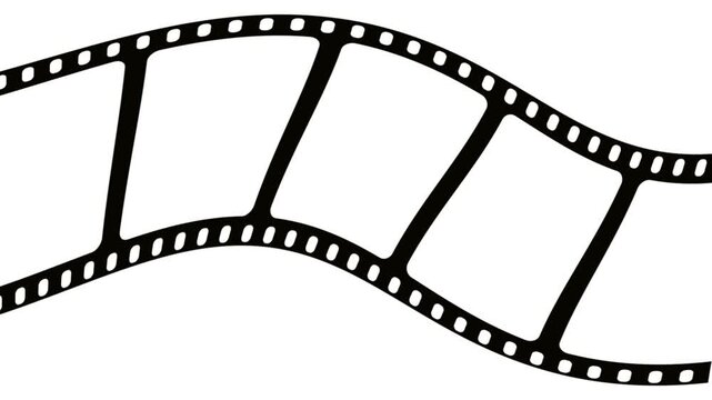 Old film strip with scratches, borders, and flickers in vintage style.