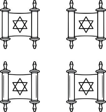 Star of David symbol on Torah scroll