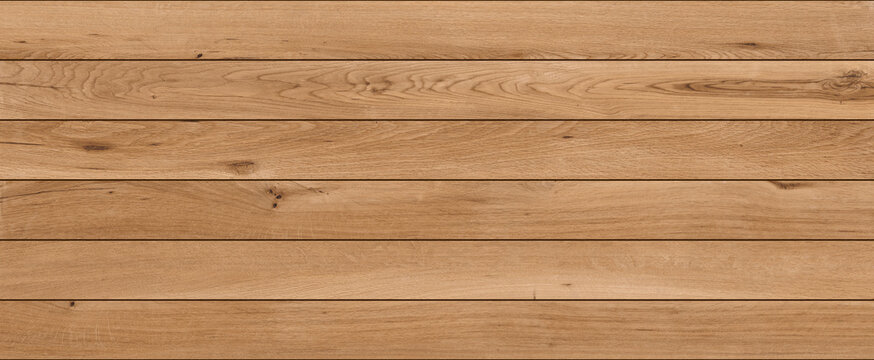 Natural oak wood planks texture, horizontal light brown timber background, rustic wooden panel surface for interior design and flooring