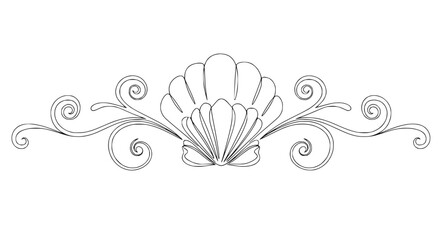 Elegant Seashell Flourish Graphic - Ornate Decorative Element © Chichi