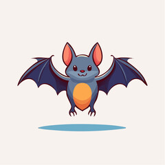 Fototapeta premium Cute Cartoon Bat Illustration