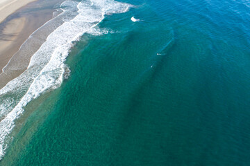 Fototapeta premium Sandy beach and turquoise sea water The Concept of travel