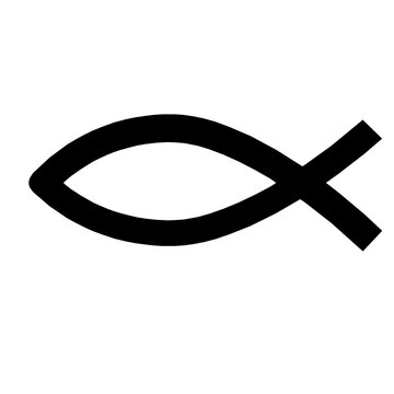 Christian fish. Religious symbol. Faith in Jesus Christ. Vector illustration	