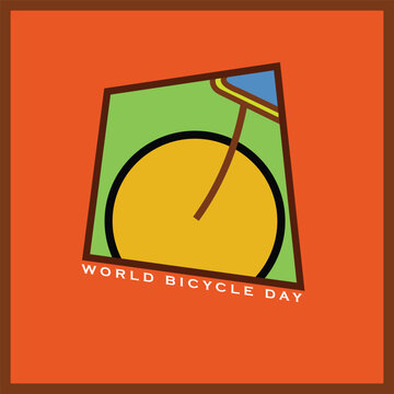 Illustration represents a bicycle with green eco friendly background.