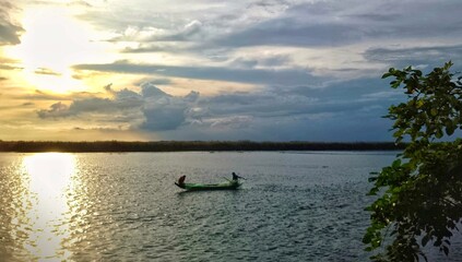 Fototapeta premium sunset on the lake