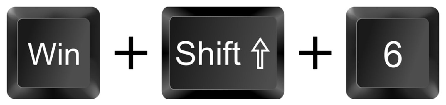 win shift 6  computer keyboard shortcut key button 3d icon symbol sign isolated on white background