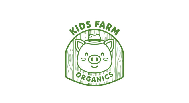Pig Face Organic Farm Logo Design.